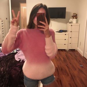 Cute pink fluffy sweater